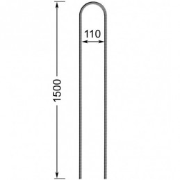 fer forgé Barreau de balcon HAUTEUR 1500 mm x 138 mm LARGEUR Carré 14x14 - Ref 64-14-1500