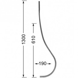 fer forgé Barreau de balcon HAUTEUR 1300 mm Carré 14x14 - Ref 12L-14-1300