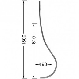 fer forgé Barreau de balcon HAUTEUR 1800 mm Carré 14x14 - Ref 12L-14-1800