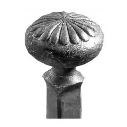 fer forgé Boule de départ de rampe BOULE DIAMETRE 85 mm - base conique carré 25x25 mm - Ref B16