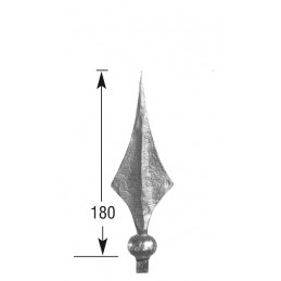 fer forgé Fer de lance forgé HAUTEUR 180 mm x 65 mm LARGEUR - Ref FL3