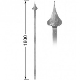 fer forgé Montant de clôture HAUTEUR 1800 mm Plat 40x20 - Ref MT9P-1800