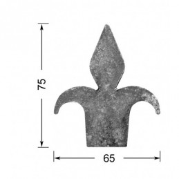 fer forgé Flèche HAUTEUR 75 mm x LARGEUR 65 mm Plat 40x6 - Ref FLM1