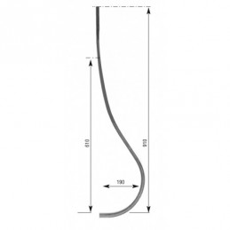 fer forgé Barreau de balcon HAUTEUR 910 mm Carré 14x14 - Ref 12L-14-910