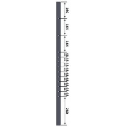 fer forgé Montant fort 1200 mm Plat 40x12 - Ref M12R8