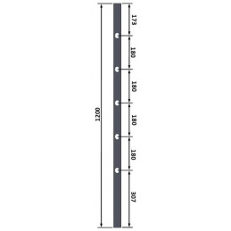 fer forgé Montant fort 1200 mm Plat 40x12 - Ref M5R20P