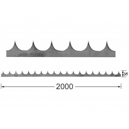 Bordure défensive HAUTEUR 35 mm x 2000 mm LONGUEUR x 3 mm EPAISSEUR...